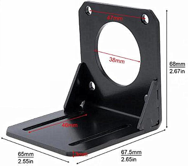 RATTMMOTOR 1Pcs Nema23 Stepper Motor Bracket Mount Steel Mounting Support Base 57 Stepping Motor Holder with Screws for Nema 23 Clamp CNC Parts CNC Router Milling Engraving Machine Fixed Seat - Image 2
